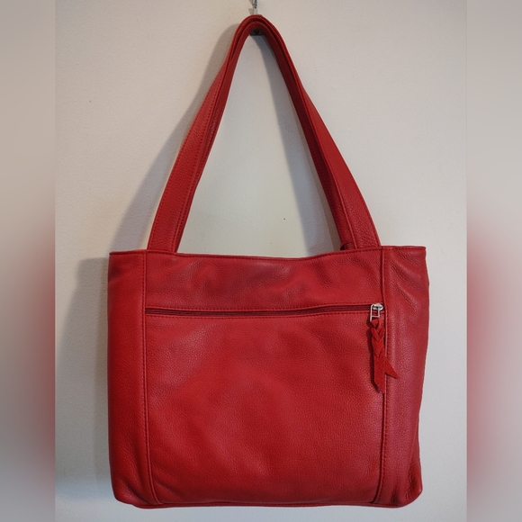 Sven Berkeley USA Red Leather Tote Bag - Picture 2 of 16